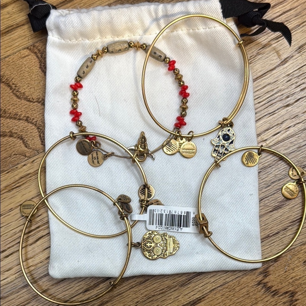 Alex and Ani gold bangle set